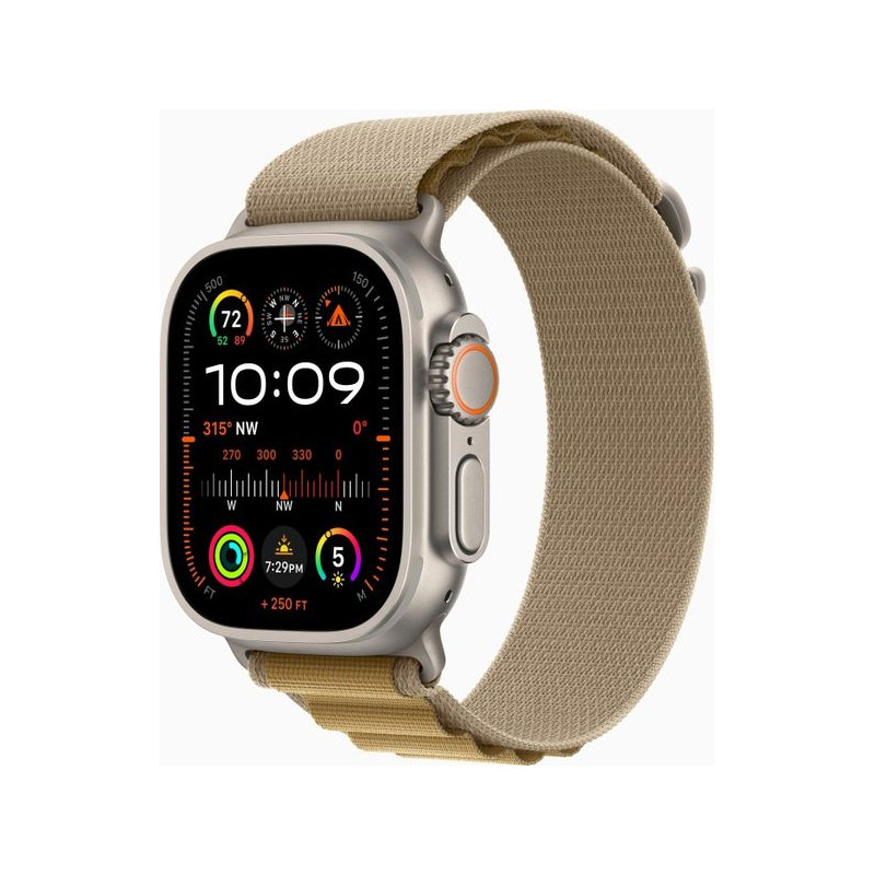 Apple Watch Ultra 2 49mm Titanium avec Tan Alpine Loop Strap Medium MX4F3